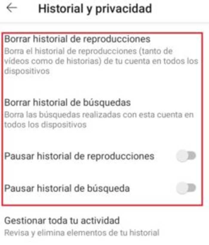 Cómo borrar mi historial de Youtube - Borrar el historial de YouTube desde el móvil