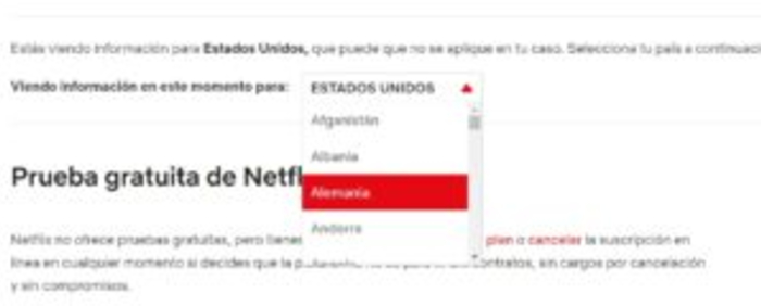 Cómo conseguir un mes gratis en Netflix - Verificar la disponibilidad del país
