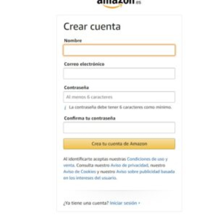 Cómo crear una cuenta en Amazon - Crear una cuenta en Amazon desde el PC