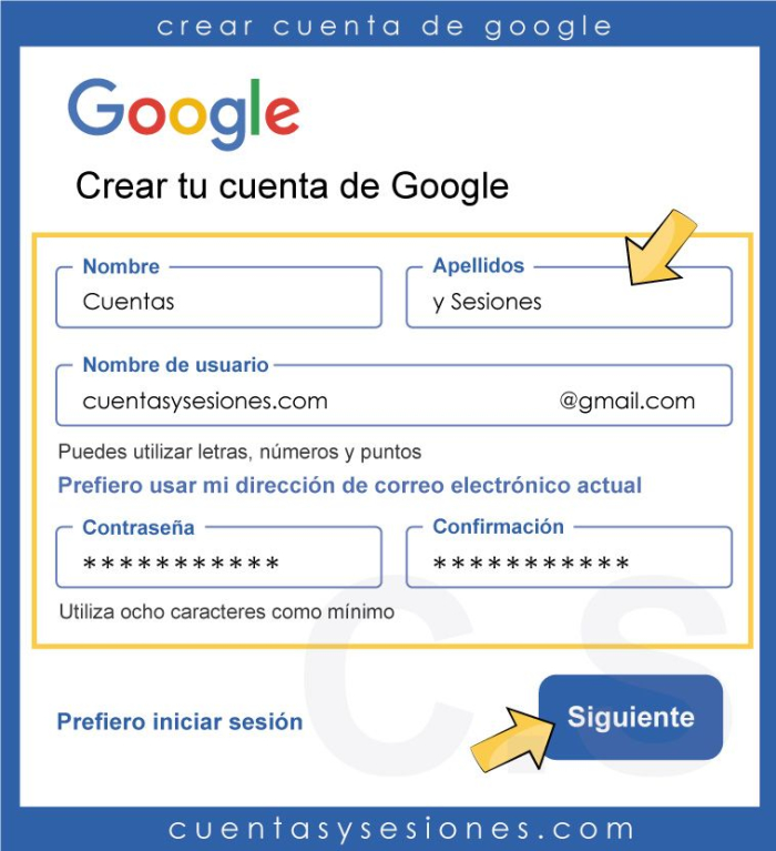 Cómo crear una cuenta o registrarse en Google - Registrar una cuenta en Google 