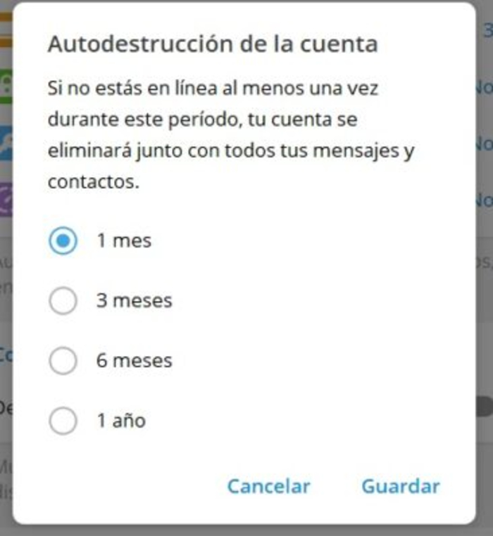 Cómo eliminar una cuenta de Telegram definitivamente - Autodestruir cuenta de Telegram