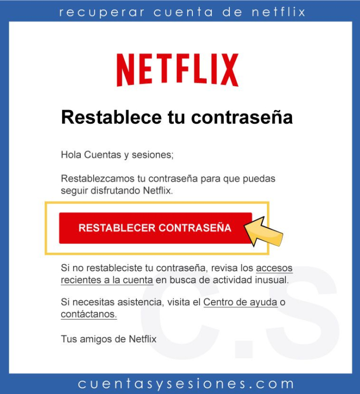 Cómo recuperar una cuenta de Netflix - Recuperar una cuenta de Netflix con el correo electrónico 